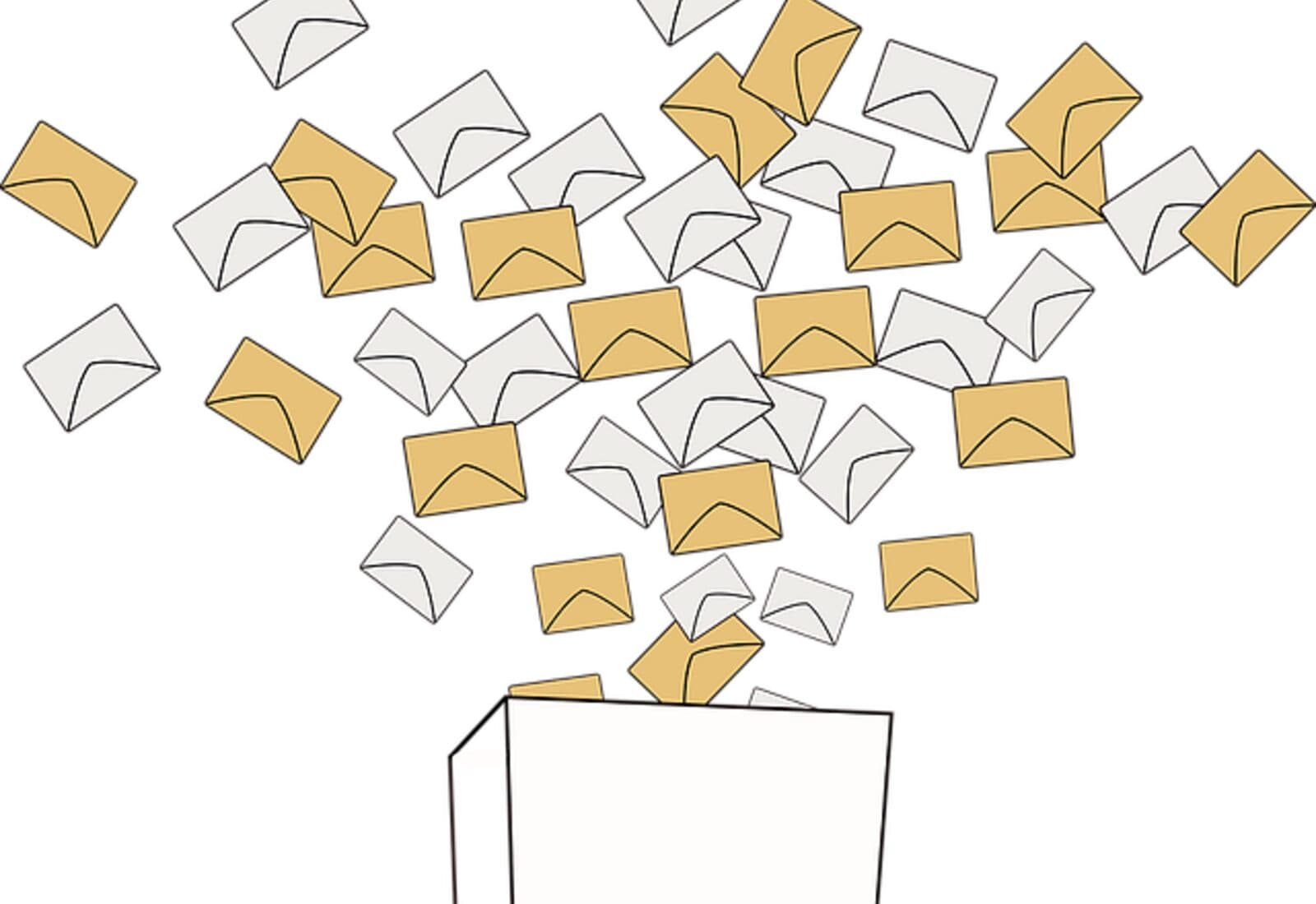 Voter placing a ballot into an election box